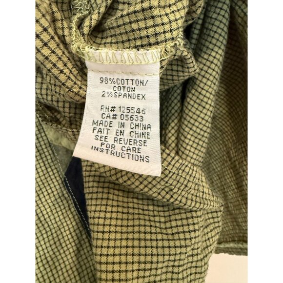 Habitat Green Checked Multi Pattern Tunic Blouse Medium 3/4 Sleeves Lagenlook - Picture 10 of 10